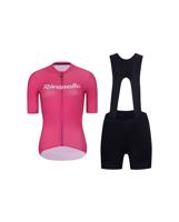 RIVANELLE BY HOLOKOLO Cyklistický krátký dres a krátké kalhoty - DRAW UP  - černá/růžová