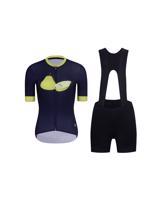 RIVANELLE BY HOLOKOLO Cyklistický krátký dres a krátké kalhoty - FRUIT LADY  - černá/modrá