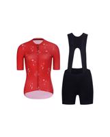 RIVANELLE BY HOLOKOLO Cyklistický krátký dres a krátké kalhoty - METTLE LADY  - červená/černá
