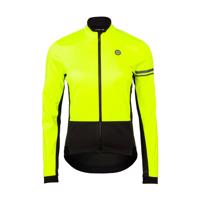 AGU Cyklistická zateplená bunda - WINTER ESSENTIAL W - černá/žlutá XS
