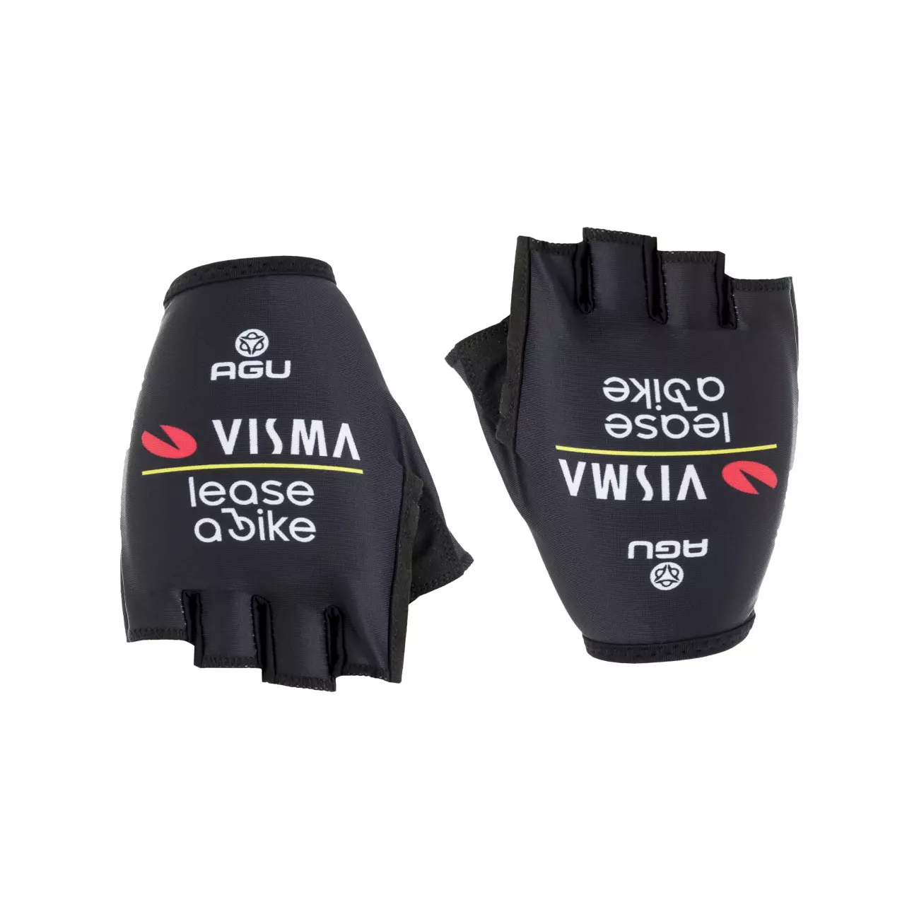 AGU Cyklistické rukavice krátkoprsté - REPLICA VISMA | LEASE A BIKE 2024 - černá XS
