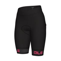 ALÉ Cyklistické kalhoty krátké bez laclu - SOLID TRAGUARDO LADY - černá/růžová 3XL