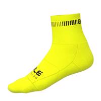 ALÉ Cyklistické ponožky klasické - LOGO Q-SKIN  - žlutá M