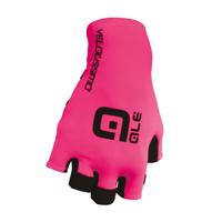 ALÉ Cyklistické rukavice krátkoprsté - VELOCISSIMO  - černá/růžová