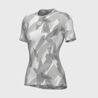 ALÉ Cyklistické triko s krátkým rukávem - BRUSH INTIMO LADY - bílá/šedá M