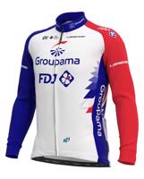 ALÉ Cyklistický dres s dlouhým rukávem zimní - GROUPAMA FDJ 2021 - červená/modrá/bílá