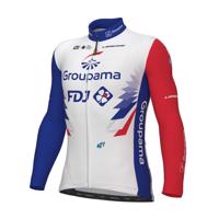 ALÉ Cyklistický dres s dlouhým rukávem zimní - GROUPAMA FDJ 2022 - červená/modrá/bílá XL