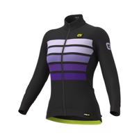 ALÉ Cyklistický dres s dlouhým rukávem zimní - PR-R SOMBRA WOOL THERMO - černá/fialová XL