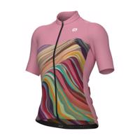 ALÉ Cyklistický dres s krátkým rukávem - PR-E RAINBOW - růžová L