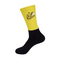 BONAVELO Cyklistické ponožky klasické - TOUR DE FRANCE 2024 - černá/žlutá