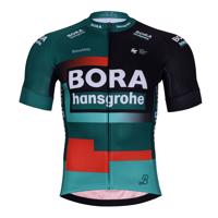 BONAVELO Cyklistický dres s krátkým rukávem - BORA 2023 - červená/zelená/černá M
