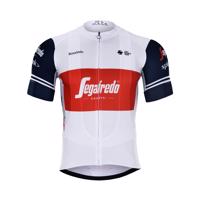 BONAVELO Cyklistický dres s krátkým rukávem - TREK 2020 - bílá/červená/modrá XS