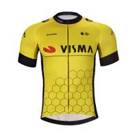 BONAVELO Cyklistický dres s krátkým rukávem - VISMA 2024 - žlutá/černá 5XL