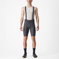 CASTELLI Cyklistické kalhoty krátké s laclem - ESPRESSO - šedá XL