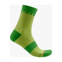 CASTELLI Cyklistické ponožky klasické - VELOCISSIMA 12 - světle zelená/zelená S-M