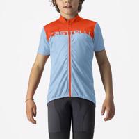 CASTELLI Cyklistický dres s krátkým rukávem - NEO PROLOGO - světle modrá/oranžová 8Y