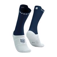 COMPRESSPORT Cyklistické ponožky klasické - PRO RACING V4.0 BIKE - bílá/modrá 42-44