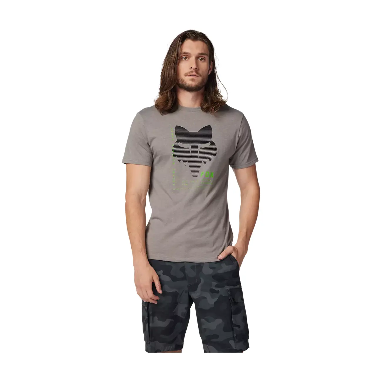 FOX Cyklistické triko s krátkým rukávem - DISPUTE PREM - šedá M