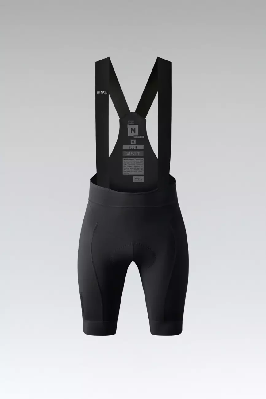 GOBIK Cyklistické kalhoty krátké s laclem - MATT 2.0 K9 W - černá S