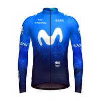 GOBIK Cyklistický dres s dlouhým rukávem zimní - HYDER MOVISTAR TEAM 2024 - modrá/bílá M