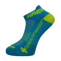 HAVEN Cyklistické ponožky kotníkové - SNAKE SILVER NEO - žlutá/modrá
