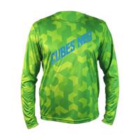 HAVEN Cyklistický dres s dlouhým rukávem letní - CUBES NEO LONG - zelená 3XL