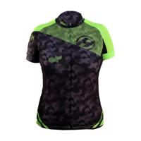 HAVEN Cyklistický dres s krátkým rukávem - SINGLETRAIL WOMEN - černá/zelená XL