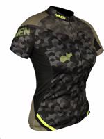 HAVEN Cyklistický dres s krátkým rukávem - SINGLETRAIL WOMEN - zelená/žlutá 2XL