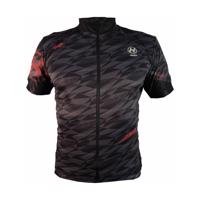 HAVEN Cyklistický dres s krátkým rukávem - SKINFIT - černá/červená 2XL