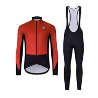 HOLOKOLO Cyklistická zimní bunda a kalhoty - CLASSIC - černá/červená