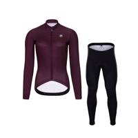 HOLOKOLO Cyklistický dlouhý dres a kalhoty - STARLIGHT LADY W - černá/fialová