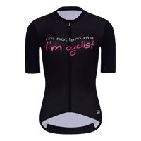 HOLOKOLO Cyklistický dres s krátkým rukávem - CYCLIST ELITE LADY - bílá/černá/růžová XS