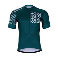 HOLOKOLO Cyklistický dres s krátkým rukávem - SHAMROCK - zelená/bílá/modrá S