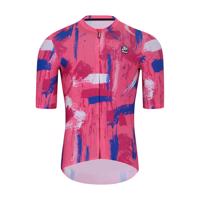 HOLOKOLO Cyklistický dres s krátkým rukávem - STROKES - růžová/modrá