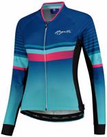 Hřejivější dámský cyklodres Rogelli IMPRESS s dlouhým rukávem, modro-růžový 010.190