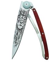 Kapesní nůž Deejo 1CB056 Tattoo Lion, 37g, coralwood