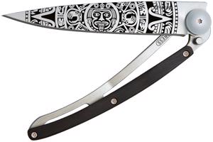Kapesní nůž Deejo 1CB073 Tattoo 37g, Ebony Wood, Aztec Sun