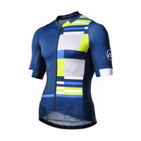 MONTON Cyklistický dres s krátkým rukávem - MONDRIAN - bílá/modrá XS
