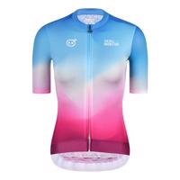 MONTON Cyklistický dres s krátkým rukávem - SKULL NORTHERNLIGHTS LADY - modrá/růžová/bordó XS
