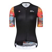 MONTON Cyklistický dres s krátkým rukávem - SKULL RAINBOW LADY - černá/vícebarevná XS