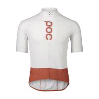POC Cyklistický dres s krátkým rukávem - ESSENTIAL ROAD - bílá/hnědá 2XL