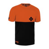 ROCDAY Cyklistický dres s krátkým rukávem - DOUBLE - černá/oranžová XL