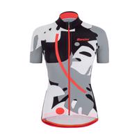SANTINI Cyklistický dres s krátkým rukávem - GIADA MAUI LADY - černá/bílá/šedá XS