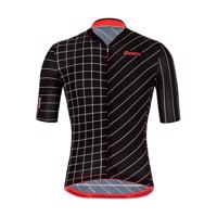 SANTINI Cyklistický dres s krátkým rukávem - SLEEK DINAMO - černá/červená 3XL