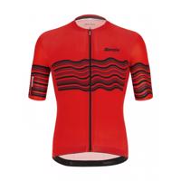 SANTINI Cyklistický dres s krátkým rukávem - TONO PROFILO - černá/červená 3XL
