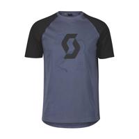 SCOTT Cyklistické triko s krátkým rukávem - ICON RAGLAN SS - černá/modrá XL