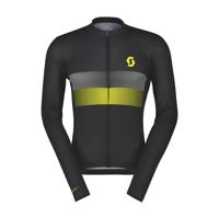 SCOTT Cyklistický dres s dlouhým rukávem letní - RC TEAM 10 - černá/žlutá 2XL