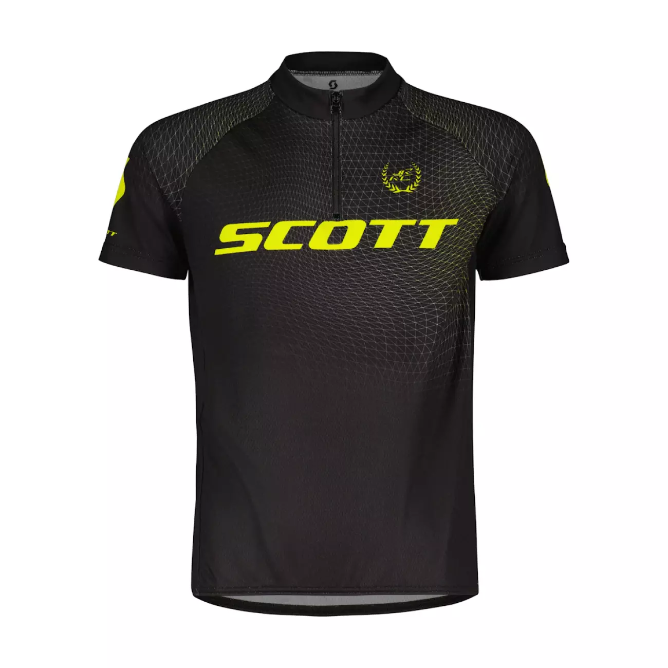 SCOTT Cyklistický dres s krátkým rukávem - RC PRO JR - černá/žlutá 140 cm