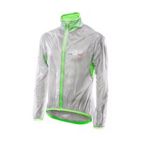 SIX2 Cyklistická větruodolná bunda - GHOST - transparentní/zelená/žlutá 2XL