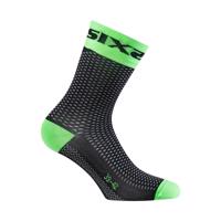 SIX2 Cyklistické ponožky klasické - SHORT S - černá/zelená 35-38